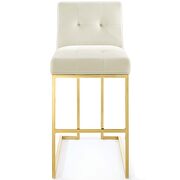 Gold stainless steel performance velvet bar stool in gold ivory by Modway additional picture 2