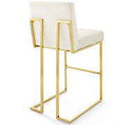 Gold stainless steel performance velvet bar stool in gold ivory by Modway additional picture 4