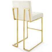 Gold stainless steel performance velvet bar stool in gold ivory additional photo 4 of 7