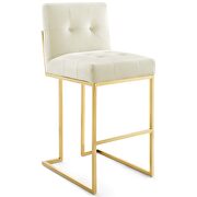 Gold stainless steel performance velvet bar stool in gold ivory by Modway additional picture 8