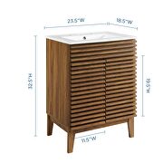 Bathroom vanity in walnut white by Modway additional picture 9