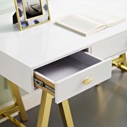 Gold legs / white office desk by Modway additional picture 2
