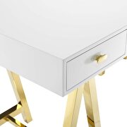 Gold legs / white office desk by Modway additional picture 3