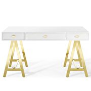 Gold legs / white office desk by Modway additional picture 4