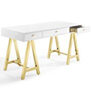 Gold legs / white office desk by Modway additional picture 7
