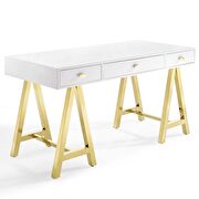Gold legs / white office desk by Modway additional picture 8