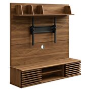 Wall mounted tv stand entertainment center in walnut by Modway additional picture 2