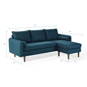 Right or left sectional sofa in azure additional photo 3 of 12