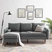 Right or left sectional sofa in gray by Modway additional picture 12