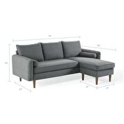 Right or left sectional sofa in gray by Modway additional picture 3