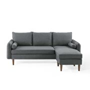 Right or left sectional sofa in gray by Modway additional picture 6