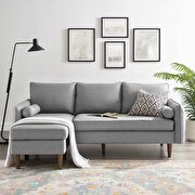 Right or left sectional sofa in light gray by Modway additional picture 12
