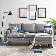 Right or left sectional sofa in light gray by Modway additional picture 13