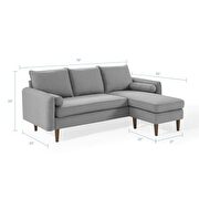 Right or left sectional sofa in light gray by Modway additional picture 3