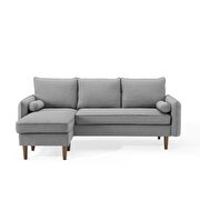 Right or left sectional sofa in light gray by Modway additional picture 6