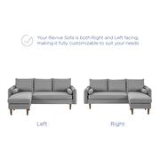 Right or left sectional sofa in light gray by Modway additional picture 8
