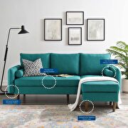 Right or left sectional sofa in teal by Modway additional picture 13