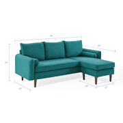 Right or left sectional sofa in teal by Modway additional picture 3