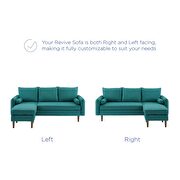Right or left sectional sofa in teal by Modway additional picture 8