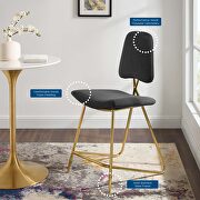 Performance velvet counter stool in black by Modway additional picture 3