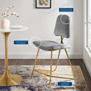Performance velvet counter stool in gray by Modway additional picture 3