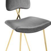 Performance velvet counter stool in gray by Modway additional picture 4