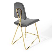 Performance velvet counter stool in gray by Modway additional picture 7