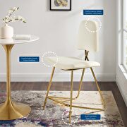 Performance velvet counter stool in ivory by Modway additional picture 3