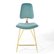 Performance velvet counter stool in sea blue by Modway additional picture 6