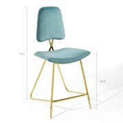 Performance velvet counter stool in sea blue by Modway additional picture 9