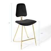 Performance velvet bar stool in black by Modway additional picture 9