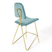 Performance velvet bar stool in sea blue by Modway additional picture 6