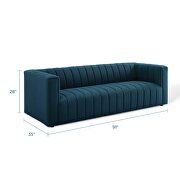 Channel tufted upholstered fabric sofa in azure by Modway additional picture 11