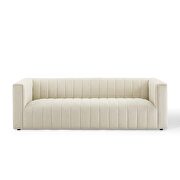 Channel tufted upholstered fabric sofa in beige by Modway additional picture 4