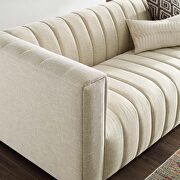 Channel tufted upholstered fabric sofa in beige by Modway additional picture 10