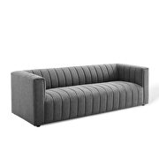 Channel tufted upholstered fabric sofa in charcoal by Modway additional picture 6