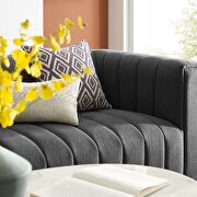 Channel tufted upholstered fabric sofa in charcoal by Modway additional picture 10