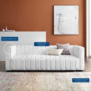 Channel tufted upholstered fabric sofa in white by Modway additional picture 3