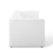 Channel tufted upholstered fabric sofa in white additional photo 5 of 9