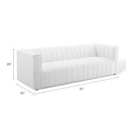 Channel tufted upholstered fabric sofa in white by Modway additional picture 10