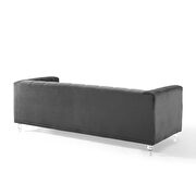 Channel tufted button performance velvet sofa in charcoal by Modway additional picture 5