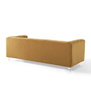Channel tufted button performance velvet sofa in cognac by Modway additional picture 5