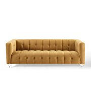 Channel tufted button performance velvet sofa in cognac by Modway additional picture 6