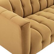 Channel tufted button performance velvet sofa in cognac by Modway additional picture 7