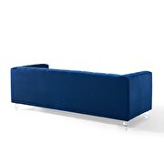 Channel tufted button performance velvet sofa in navy by Modway additional picture 5