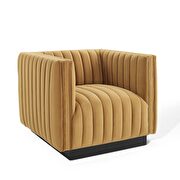 Channel tufted velvet chair in cognac additional photo 2 of 6