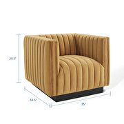 Channel tufted velvet chair in cognac by Modway additional picture 3