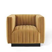 Channel tufted velvet chair in cognac by Modway additional picture 6
