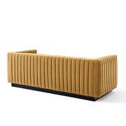 Channel tufted velvet sofa in cognac additional photo 5 of 8