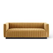 Channel tufted velvet sofa in cognac by Modway additional picture 6